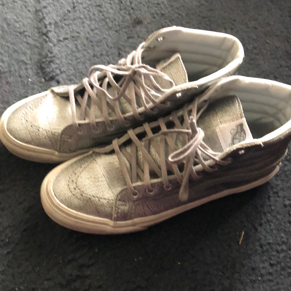 Silver hi-top vans🔥🔥🔥